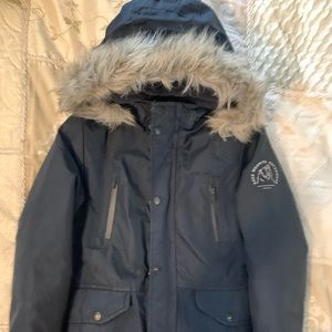 Zara size 8 boys down winter jacket. Navy blue
